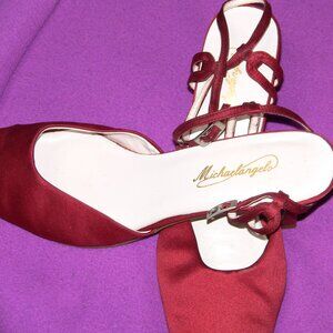 Michaelangelo Women's Gayle Red Satin Heel - Size 9.5 Med